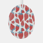 手描きイチゴヴィンテージ模様 ガラスオーナメント (正面右)