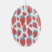 手描きイチゴヴィンテージ模様 ガラスオーナメント (正面左)