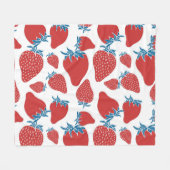 手描きイチゴヴィンテージ模様 フリースブランケット (正面(横))