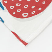 手描きイチゴヴィンテージ模様 フリースブランケット (角)