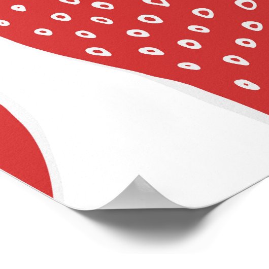 手描きイチゴヴィンテージ模様 ポスター (角)