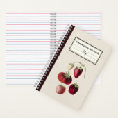 手描きイチゴ組成パーソナライズされた物 ノートブック (内側)