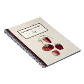 手描きイチゴ組成パーソナライズされた物N ノートブック (右側)