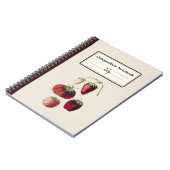 手描きイチゴ組成パーソナライズされた物N ノートブック (左側)