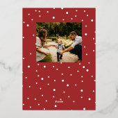 手描きイラストのクリスマス写真カード 箔シーズンカード (裏面)