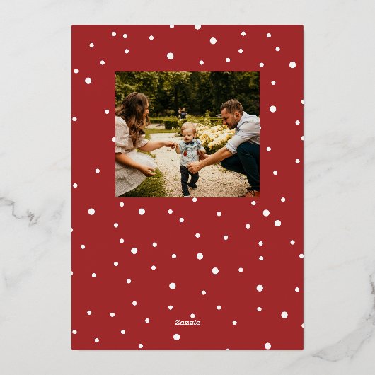 手描きイラストのクリスマス写真カード 箔シーズンカード (裏面)