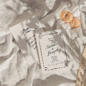 手描きイラストのポップでキュートなウェディング 招待状