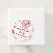 手描きイラストのラブ＆ピザ ブライダルシャワー フェイバータグ (インサイチュ)