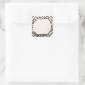 手描きイラストの装飾的なステッカー スクエアシール (バッグ)