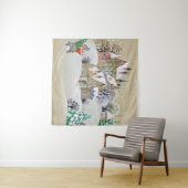 手描きイラストレーション、冬景、  タペストリー (インサイチュ(横))