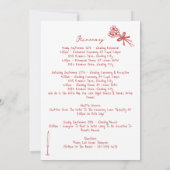 手描きイラスト結婚マルーンの旅程 (裏面)