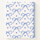 手描きイラスト ブルー コケッティ ボウ ノートブック (裏面)