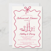 手描きイラスト 結婚式リハーサルディナー    招待状 (正面)