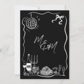 手描きイラスト 落書き ウェディング セーブザデート (裏面)