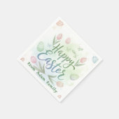 手描きイースターお祝い水彩デザイン スタンダードカクテルナプキン (角)