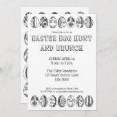 手描きイースターエッグカラーリングイースター招待状 招待状 (正面/裏面)
