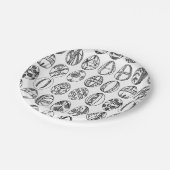 手描きイースターエッグラインスケッチ、イースターパーティー ペーパープレート (アングル)