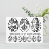 手描きイースターエッグ狩り着色招待状 招待状 (スタンド正面)