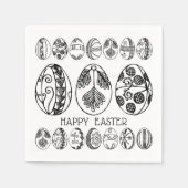 手描きイースターエッグ、ハッピーイースターブランチパーティー スタンダードカクテルナプキン (正面)