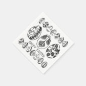 手描きイースターエッグ、ハッピーイースターブランチパーティー スタンダードカクテルナプキン (角)