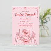 手描きイースターブランチ招待状 招待状 (スタンド正面)