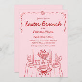 手描きイースターブランチ招待状 招待状 (正面/裏面)