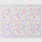 手描きイースター卵パターン包装紙 ラッピングペーパー (フラット)