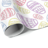 手描きイースター卵パターン包装紙 ラッピングペーパー (ロールコーナー)