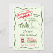 手描きウェニーとティニー誕生日パーティー 招待状 (正面)