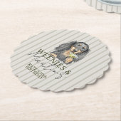 手描きウェニーとマティーニスダックシュント ペーパーコースター (アングル)