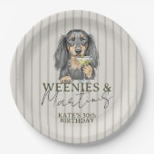 手描きウェニーとマティーニスダックシュント ペーパープレート (正面)