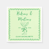 手描きウェーブビキニ&マルチニスバチェロレッテ スタンダードカクテルナプキン (正面)