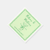 手描きウェーブビキニ&マルチニスバチェロレッテ スタンダードカクテルナプキン (角)