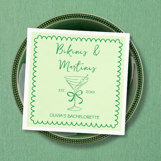 手描きウェーブビキニ&マルチニスバチェロレッテ スタンダードカクテルナプキン