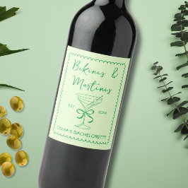 手描きウェーブビキニ&マルチニスバチェロレッテ ワインラベル