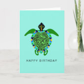 手描きウミガメ – 野生生物 – 自然 カード (正面)