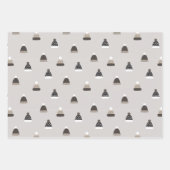 手描きウールハットパターン ラッピングペーパーシート (正面3)