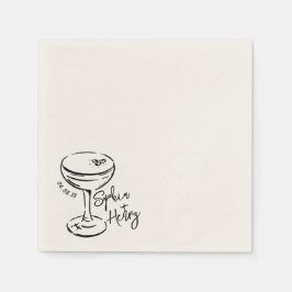 手描きエスプレッソ・マルティニ、バーカクテル結婚ズ スタンダードカクテルナプキン