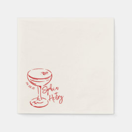 手描きエスプレッソ・マルティニ、バーカクテル結婚ズ スタンダードカクテルナプキン
