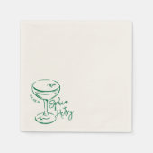 手描きエスプレッソ・マルティニ、バーカクテル結婚ズ スタンダードカクテルナプキン (正面)