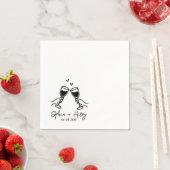 手描きエレガントカクテル結婚ズ スタンダードカクテルナプキン (インサイチュ)