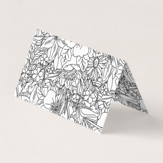 手描きエレガントフローラのドッドルデザイン 名刺 (裏面)