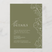 手描きエレガントフローラセージ緑詳細 エンクロージャーカード (正面)