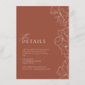 手描きエレガントフローラテラコッタ詳細 エンクロージャーカード (正面)