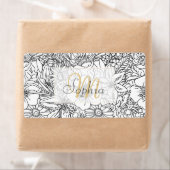 手描きエレガントフローラドードルデザイン ラベル (インサイチュ)