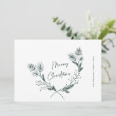 手描きエレガントミニマリストのクリスマスリース シーズンカード (スタンド正面)