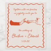 手描きエレガントレトロオ結婚レンジのワインラベル ワインラベル (シングルラベル)