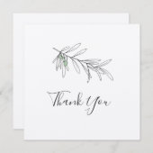 手描きオリーブ葉の サンキューカード (正面/裏面)