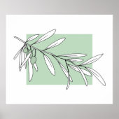 手描きオリーブ葉の ポスター (正面)