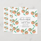 手描きオレンジの植物学的なウェディングシャワーの招待状 招待状 (正面/裏面)